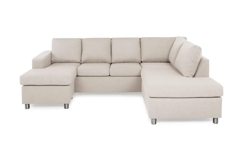 Crazy 4-sits Högervänd U-formad Small Soffa med Divan och Schäslong i Tyg, Beige