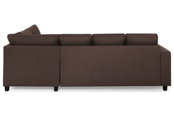 Crazy 4-sits Högervänd U-formad Small Soffa med Divan och Schäslong i Tyg - Brun - Möbler - Soffa - U-soffa