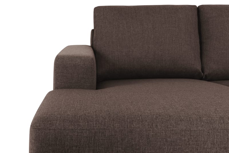 Crazy 4-sits Högervänd U-formad Small Soffa med Divan och Schäslong i Tyg - Brun - Möbler - Soffa - U-soffa