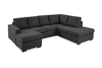 Crazy 4-sits Högervänd U-formad Small Soffa med Divan och Schäslong i Tyg - Mörkgrå - Möbler - Soffa - U-soffa
