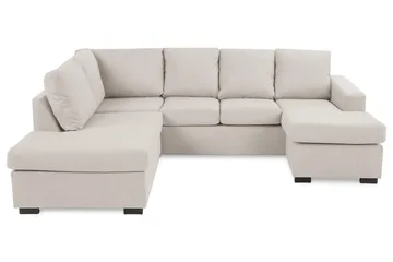 Crazy 4-sits Vänstervänd U-formad Large Soffa med Divan och Schäslong i Tyg - Beige - Möbler - Soffa - U-soffa