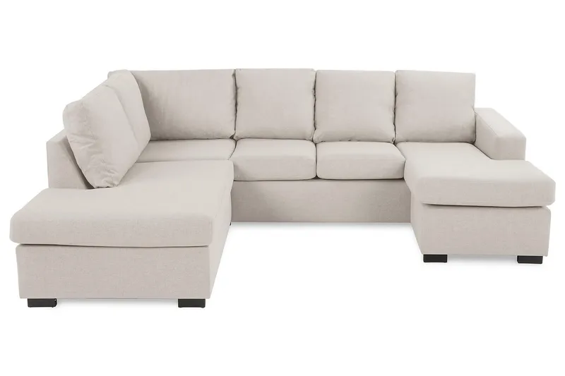 Crazy 4-sits Vänstervänd U-formad Large Soffa med Divan och Schäslong i Tyg - Beige - Möbler - Soffa - U-soffa