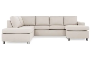 Crazy 4-sits Vänstervänd U-formad Large Soffa med Divan och Schäslong i Tyg - Beige - Möbler - Soffa - U-soffa