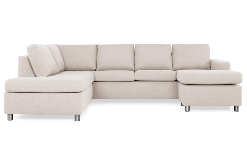 Crazy 4-sits Vänstervänd U-formad Large Soffa med Divan och Schäslong i Tyg - Beige - Möbler - Soffa - U-soffa