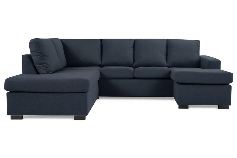 Crazy 4-sits Vänstervänd U-formad Large Soffa med Divan och Schäslong i Tyg - Mörkblå - Möbler - Soffa - U-soffa