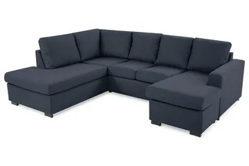 Crazy 4-sits Vänstervänd U-formad Large Soffa med Divan och Schäslong i Tyg - Mörkblå - Möbler - Soffa - U-soffa