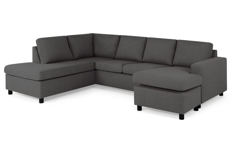 Crazy 4-sits Vänstervänd U-formad Large Soffa med Divan och Schäslong i Tyg - Mörkgrå - Möbler - Soffa - U-soffa