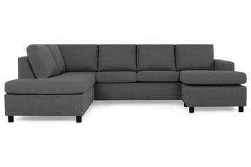Crazy 4-sits Vänstervänd U-formad Large Soffa med Divan och Schäslong i Tyg - Mörkgrå - Möbler - Soffa - U-soffa