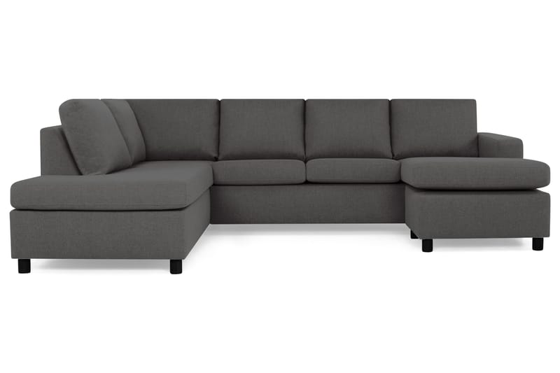 Crazy 4-sits Vänstervänd U-formad Large Soffa med Divan och Schäslong i Tyg - Mörkgrå - Möbler - Soffa - U-soffa