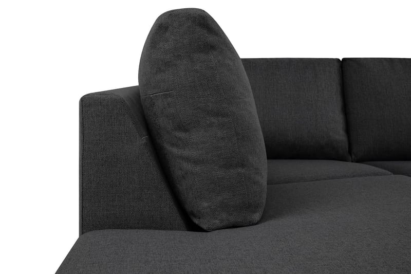 Crazy 4-sits Vänstervänd U-formad Small Soffa med Divan och Schäslong i Tyg - Mörkgrå - Möbler - Soffa - U-soffa