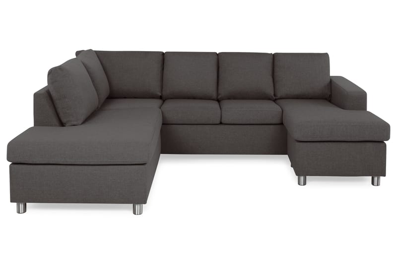 Crazy 4-sits Vänstervänd U-formad Small Soffa med Divan och Schäslong i Tyg - Mörkgrå - Möbler - Soffa - U-soffa
