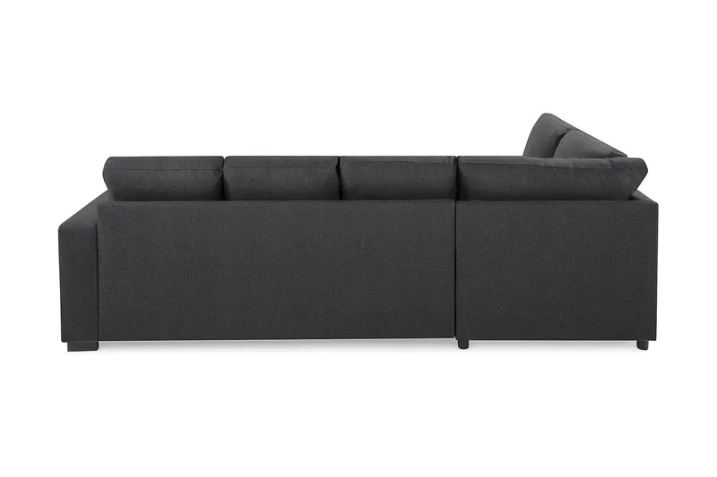 Crazy 4-sits Vänstervänd U-formad Small Soffa med Divan och Schäslong i Tyg - Mörkgrå - Möbler - Soffa - U-soffa