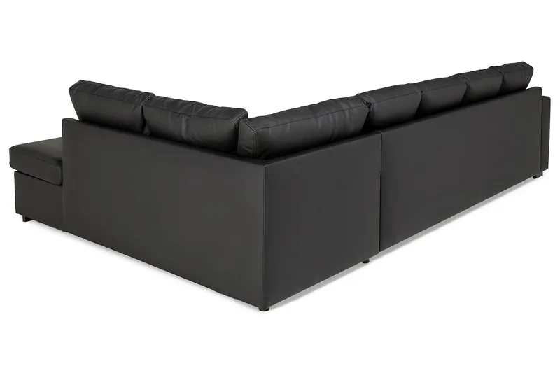 Crazy 5-sits Högervänd U-formad X-Large Soffa med Divan och Schäslong i Konstläder - Svart - Möbler - Soffa - Skinnsoffor