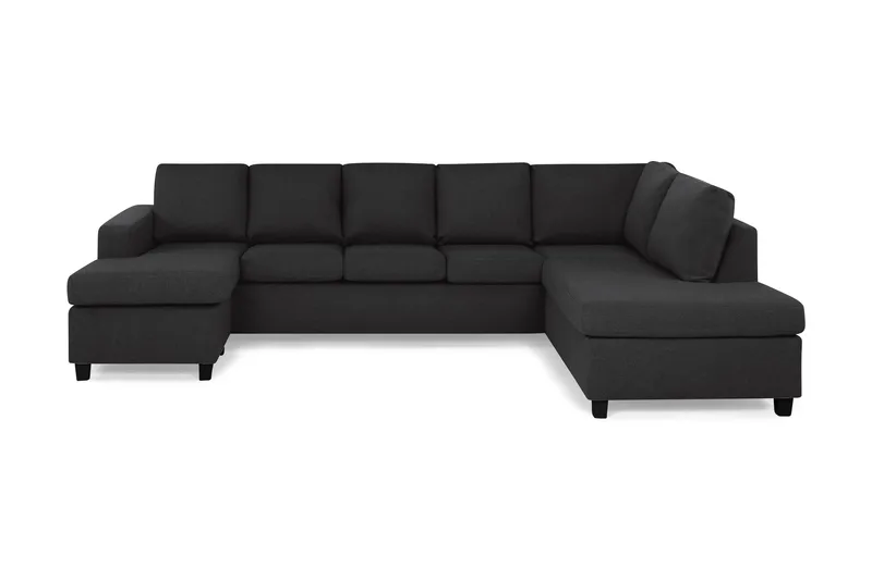 Crazy 5-sits Högervänd U-formad X-Large Soffa med Divan och Schäslong i Tyg, Antracit