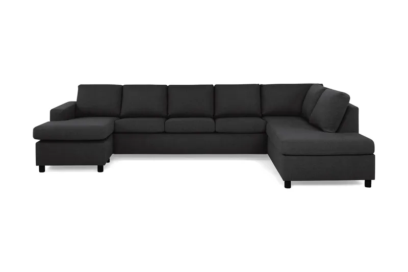 Crazy 5-sits Högervänd U-formad X-Large Soffa med Divan och Schäslong i Tyg - Antracit - Möbler - Soffa - U-soffa