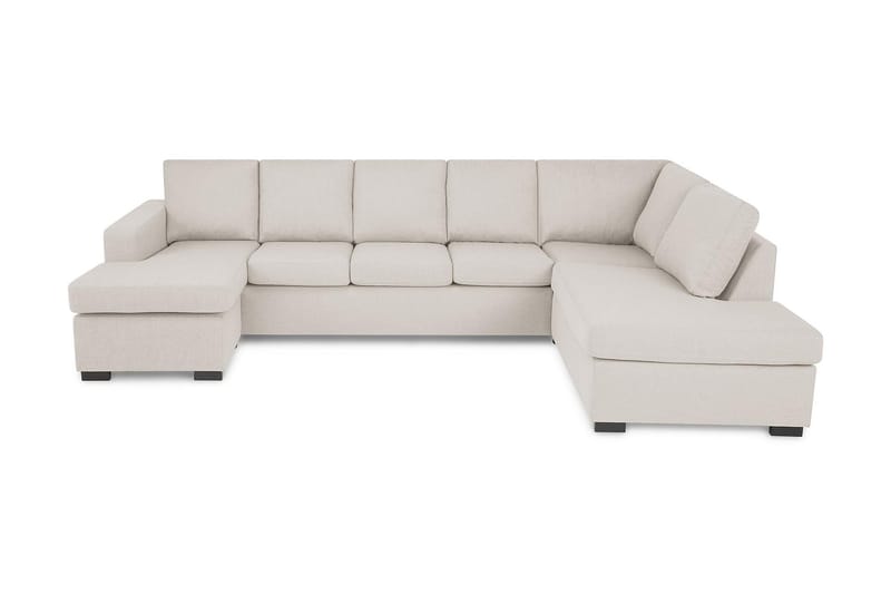 Crazy 5-sits Högervänd U-formad X-Large Soffa med Divan och Schäslong i Tyg, Beige