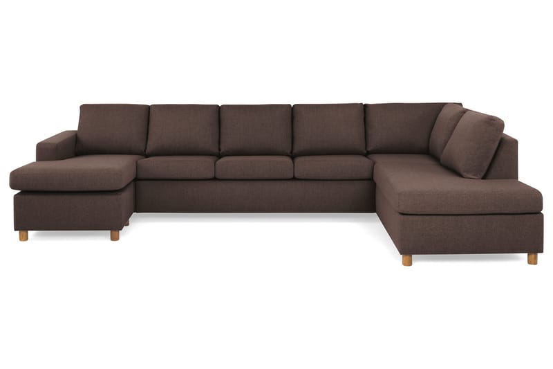Crazy 5-sits Högervänd U-formad X-Large Soffa med Divan och Schäslong i Tyg, Brun