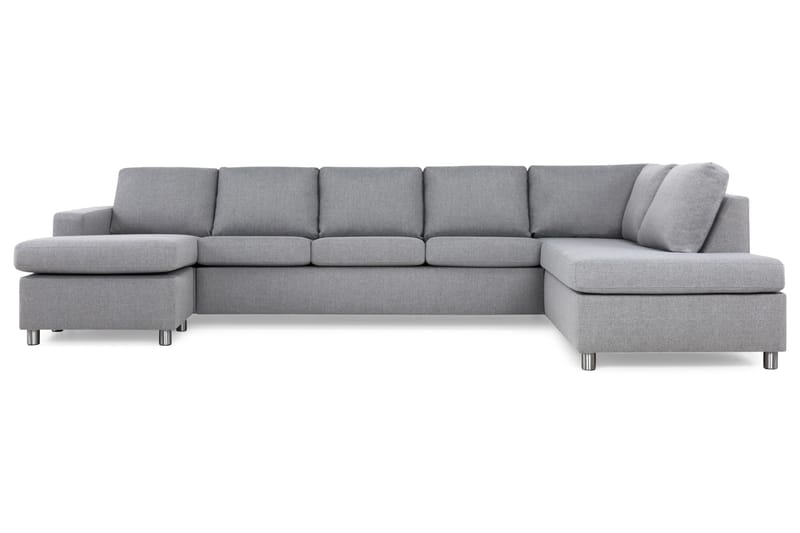 Crazy 5-sits Högervänd U-formad X-Large Soffa med Divan och Schäslong i Tyg - Grå - Möbler - Soffa - U-soffa