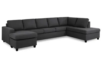 Crazy 5-sits Högervänd U-formad X-Large Soffa med Divan och Schäslong i Tyg - Mörkgrå - Möbler - Soffa - U-soffa