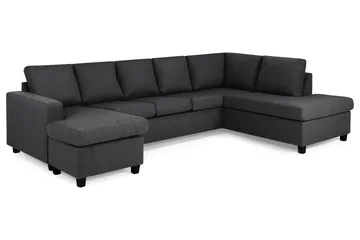 Crazy 5-sits Högervänd U-formad X-Large Soffa med Divan och Schäslong i Tyg - Mörkgrå - Möbler - Soffa - U-soffa