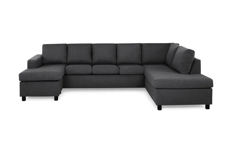 Crazy 5-sits Högervänd U-formad X-Large Soffa med Divan och Schäslong i Tyg, Mörkgrå