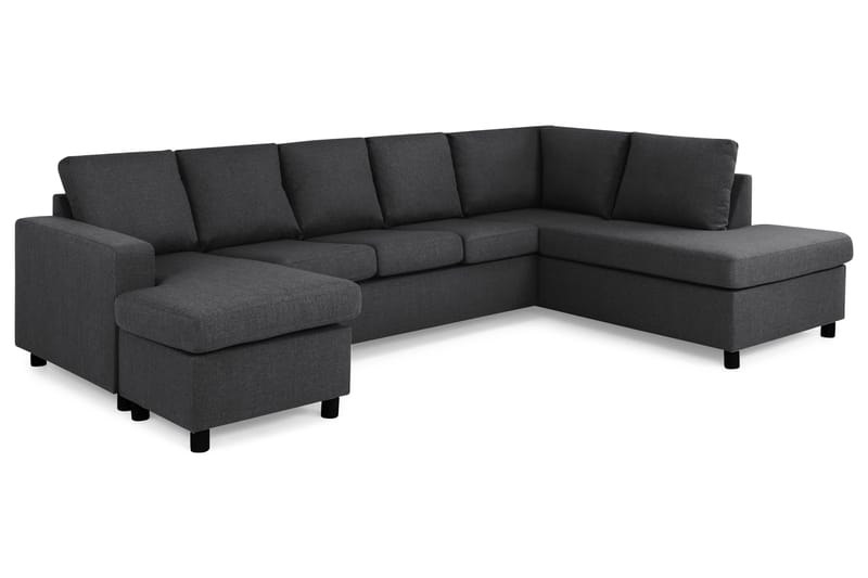 Crazy 5-sits Högervänd U-formad X-Large Soffa med Divan och Schäslong i Tyg - Mörkgrå - Möbler - Soffa - U-soffa