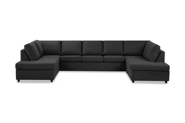 Crazy 5-sits U-formad Soffa med dubbelschäslong i Tyg - Antracit - Möbler - Soffa - U-soffa