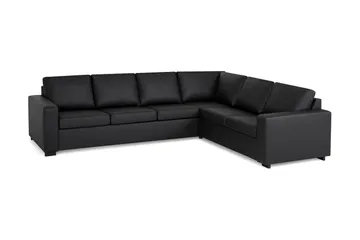 Crazy 5-sits Vändbar L-formad Large Hörnsoffa i Konstläder - Svart - Möbler - Soffa - Skinnsoffor