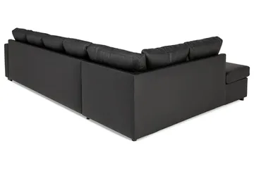 Crazy 5-sits Vänstervänd U-formad Soffa med Divan och Schäslong i Konstläder - Svart - Möbler - Soffa - Skinnsoffor