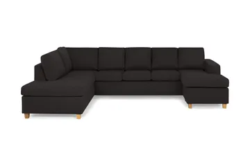 Crazy 5-sits Vänstervänd U-formad Soffa med Divan och Schäslong i Tyg - Antracit - Möbler - Soffa - U-soffa