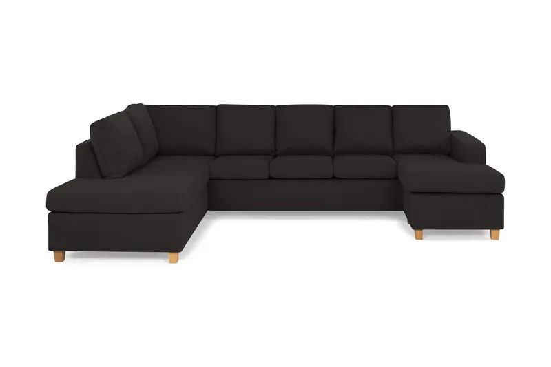 Crazy 5-sits Vänstervänd U-formad Soffa med Divan och Schäslong i Tyg - Antracit - Möbler - Soffa - U-soffa