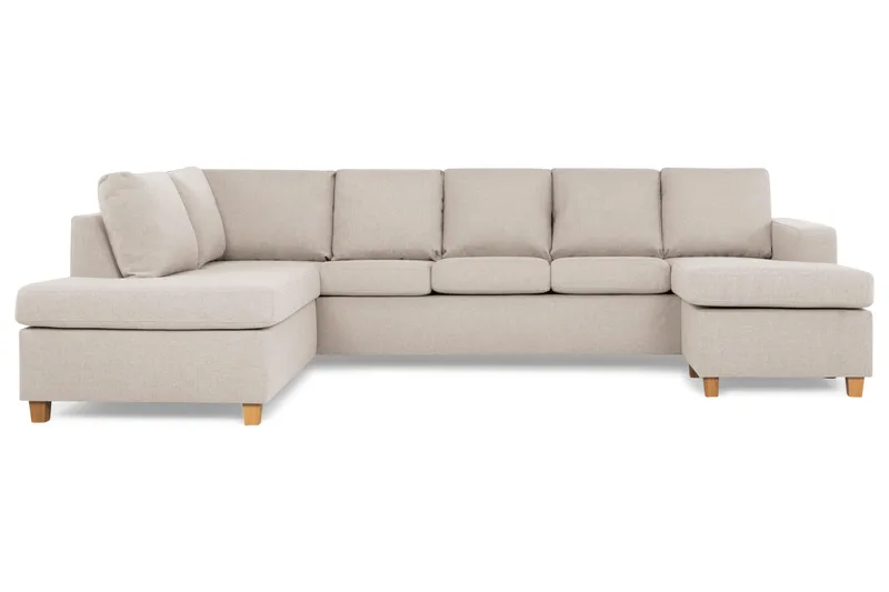 Crazy 5-sits Vänstervänd U-formad Soffa med Divan och Schäslong i Tyg - Beige - Möbler - Soffa - U-soffa