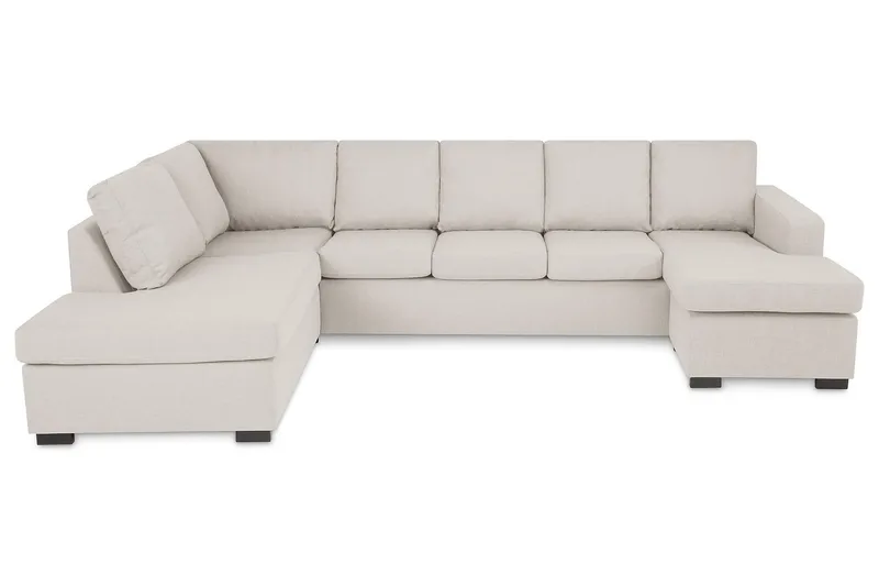 Crazy 5-sits Vänstervänd U-formad Soffa med Divan och Schäslong i Tyg - Beige - Möbler - Soffa - U-soffa