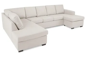 Crazy 5-sits Vänstervänd U-formad Soffa med Divan och Schäslong i Tyg - Beige - Möbler - Soffa - U-soffa