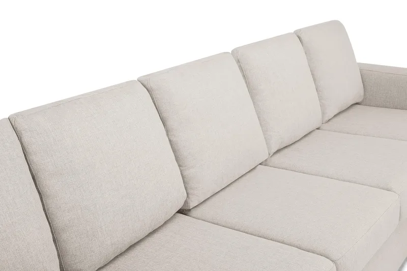 Crazy 5-sits Vänstervänd U-formad Soffa med Divan och Schäslong i Tyg - Beige - Möbler - Soffa - U-soffa