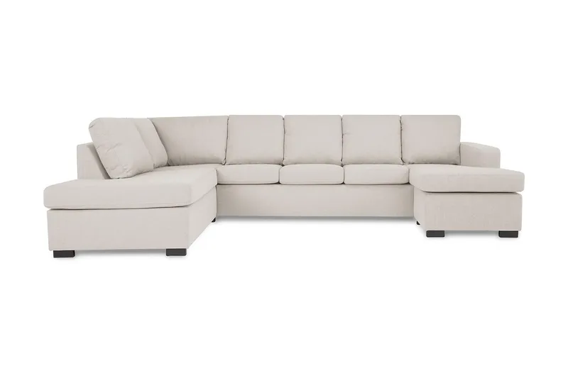 Crazy 5-sits Vänstervänd U-formad Soffa med Divan och Schäslong i Tyg, Beige