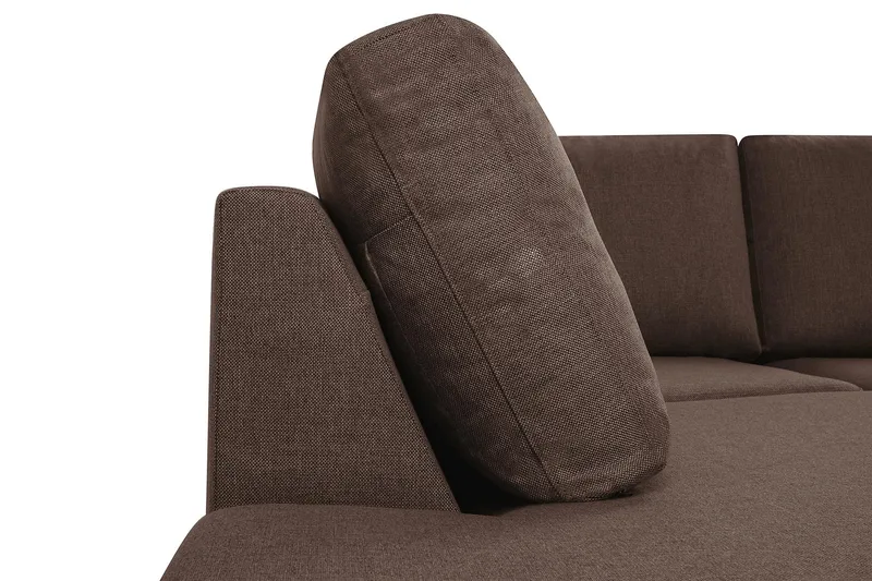 Crazy 5-sits Vänstervänd U-formad Soffa med Divan och Schäslong i Tyg - Brun - Möbler - Soffa - U-soffa