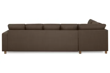 Crazy 5-sits Vänstervänd U-formad Soffa med Divan och Schäslong i Tyg - Brun - Möbler - Soffa - U-soffa