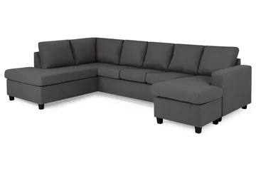 Crazy 5-sits Vänstervänd U-formad Soffa med Divan och Schäslong i Tyg - Mörkgrå - Möbler - Soffa - U-soffa