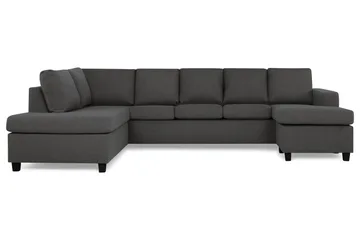 Crazy 5-sits Vänstervänd U-formad Soffa med Divan och Schäslong i Tyg - Mörkgrå - Möbler - Soffa - U-soffa
