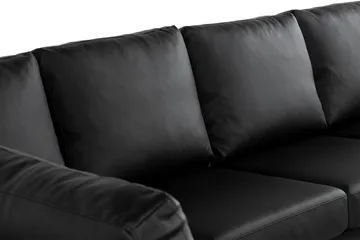 Crazy 5-sits Vänstervänd U-formad X-Large Soffa med Divan och Schäslong i Konstläder - Svart - Möbler - Soffa - Skinnsoffor