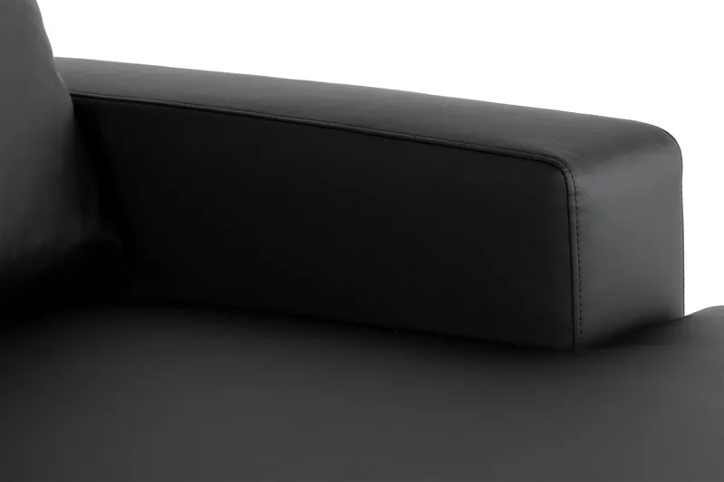 Crazy 5-sits Vänstervänd U-formad X-Large Soffa med Divan och Schäslong i Konstläder - Svart - Möbler - Soffa - Skinnsoffor