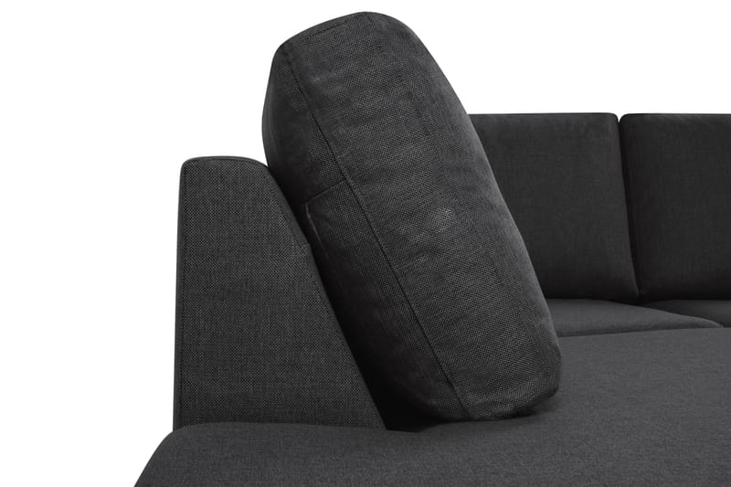 Crazy 5-sits Vänstervänd U-formad X-Large Soffa med Divan och Schäslong i Tyg - Antracit - Möbler - Soffa - U-soffa