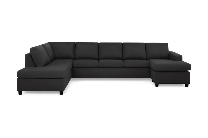 Crazy 5-sits Vänstervänd U-formad X-Large Soffa med Divan och Schäslong i Tyg, Antracit