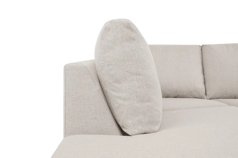 Crazy 5-sits Vänstervänd U-formad X-Large Soffa med Divan och Schäslong i Tyg - Beige - Möbler - Soffa - U-soffa