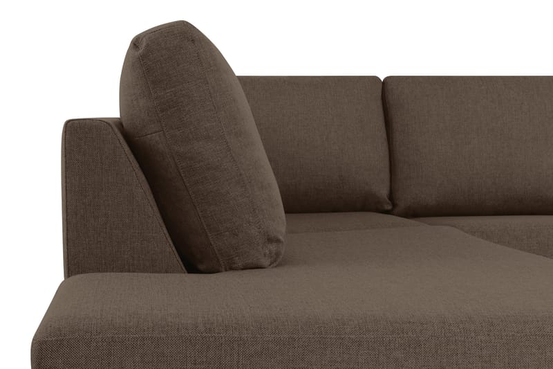 Crazy 5-sits Vänstervänd U-formad X-Large Soffa med Divan och Schäslong i Tyg - Brun - Möbler - Soffa - U-soffa
