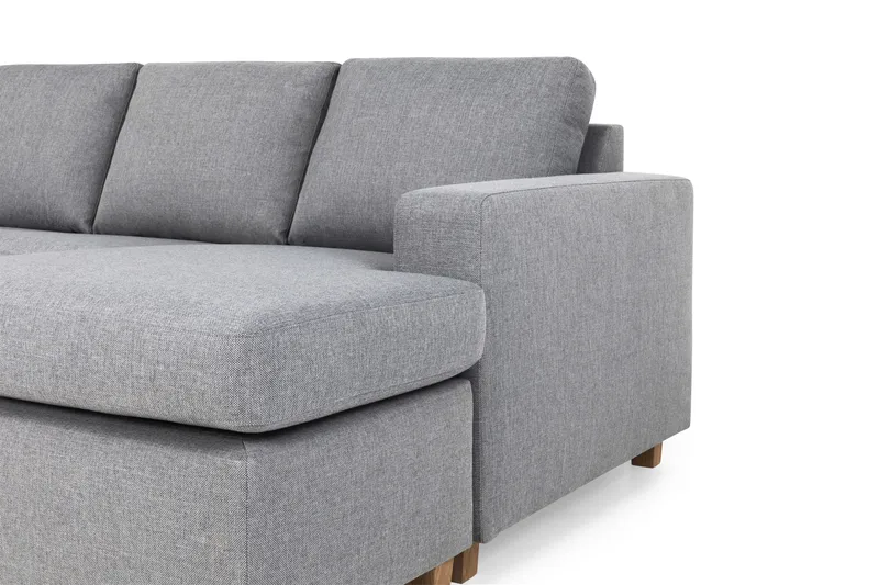 Crazy 5-sits Vänstervänd U-formad X-Large Soffa med Divan och Schäslong i Tyg - Grå - Möbler - Soffa - U-soffa