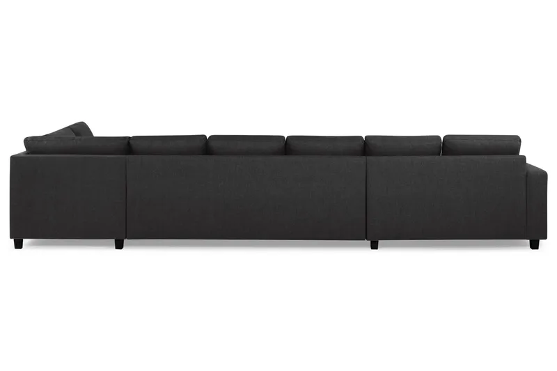 Crazy 6-sits Högervänd U-formad XX-Large Soffa med Divan och Schäslong i Tyg - Antracit - Möbler - Soffa - U-soffa
