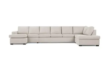 Crazy 6-sits Högervänd U-formad XX-Large Soffa med Divan och Schäslong i Tyg - Beige - Möbler - Soffa - U-soffa