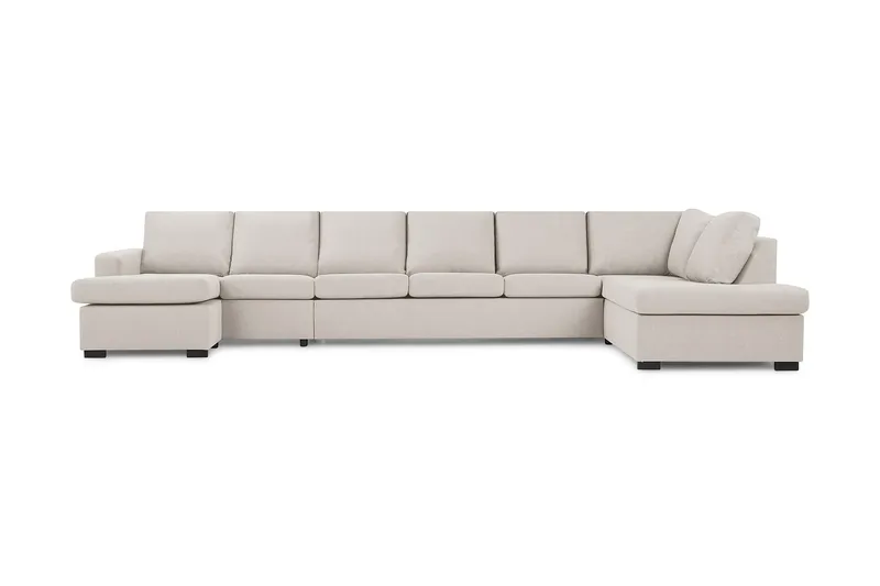 Crazy 6-sits Högervänd U-formad XX-Large Soffa med Divan och Schäslong i Tyg - Beige - Möbler - Soffa - U-soffa
